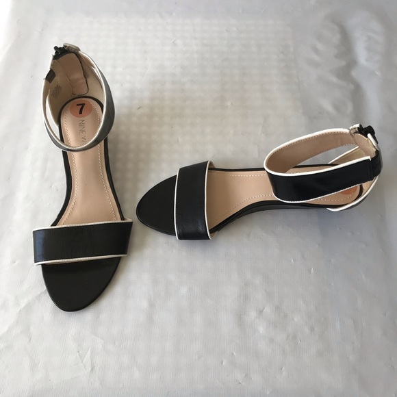 nine west white wedge sandals